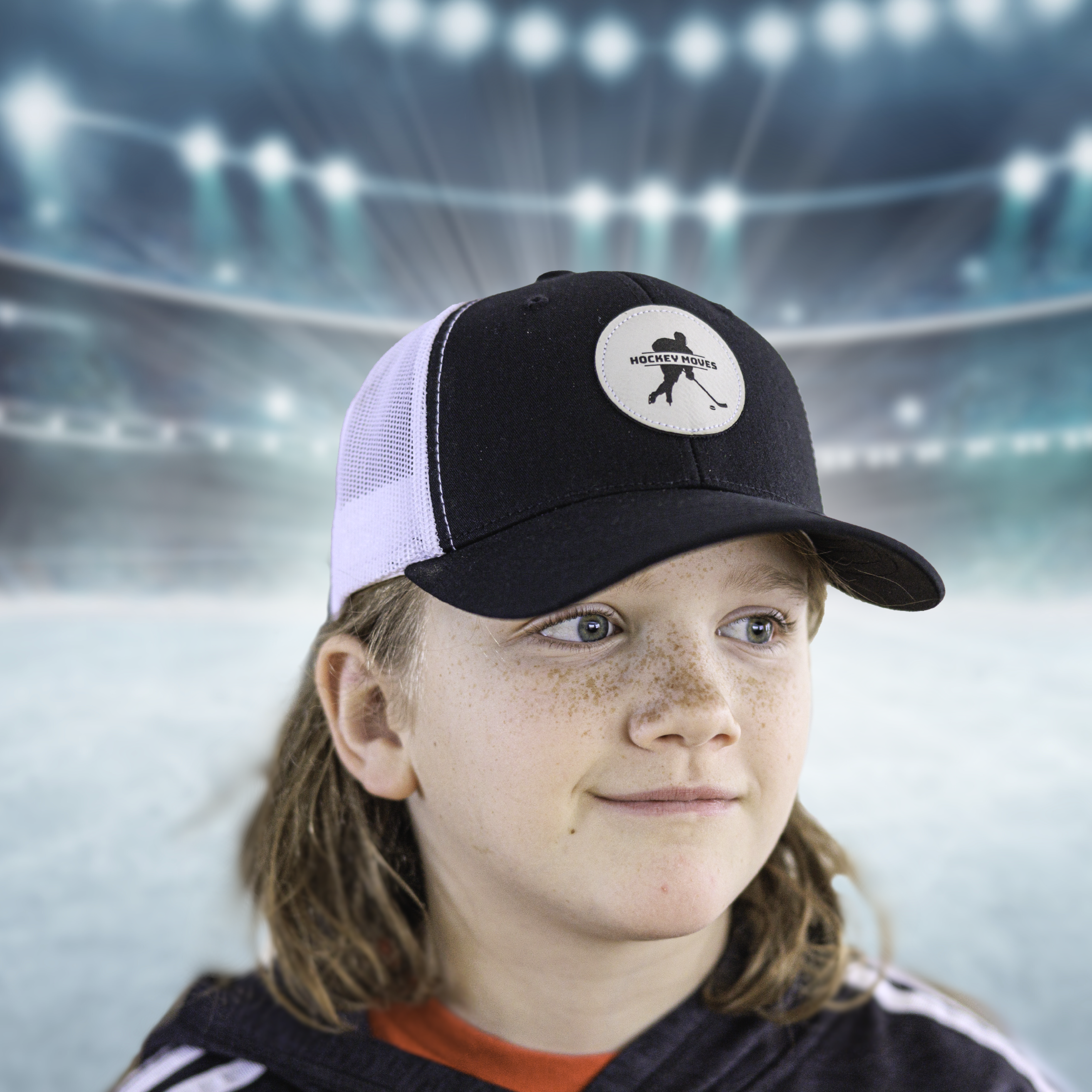 Hockey Moves Youth Baseball Cap, Silhouette Player