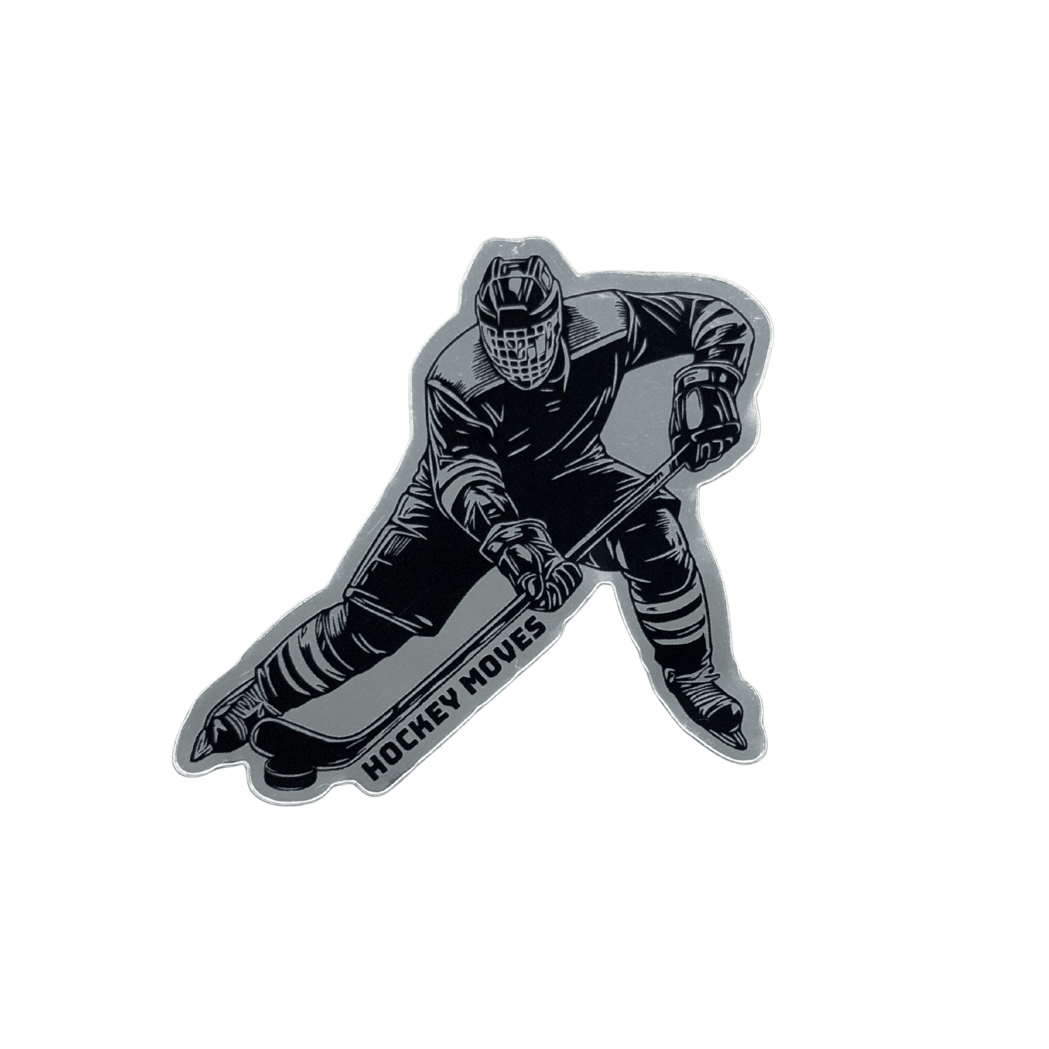 Metallic Hockey Player Sticker - Hockey Moves